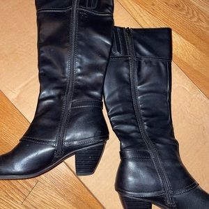 Black Knee High Heel Boots